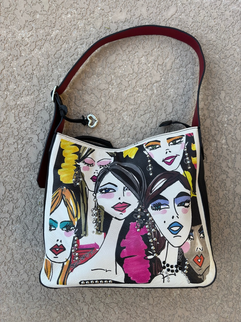 Brighton Downtown Girls Hobo Bag Tom Clancy Fashionista Leather Pop Art Rare